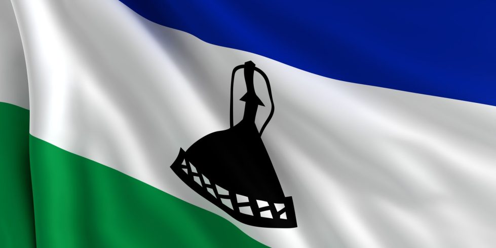 12725088 - a flag of lesotho in the wind